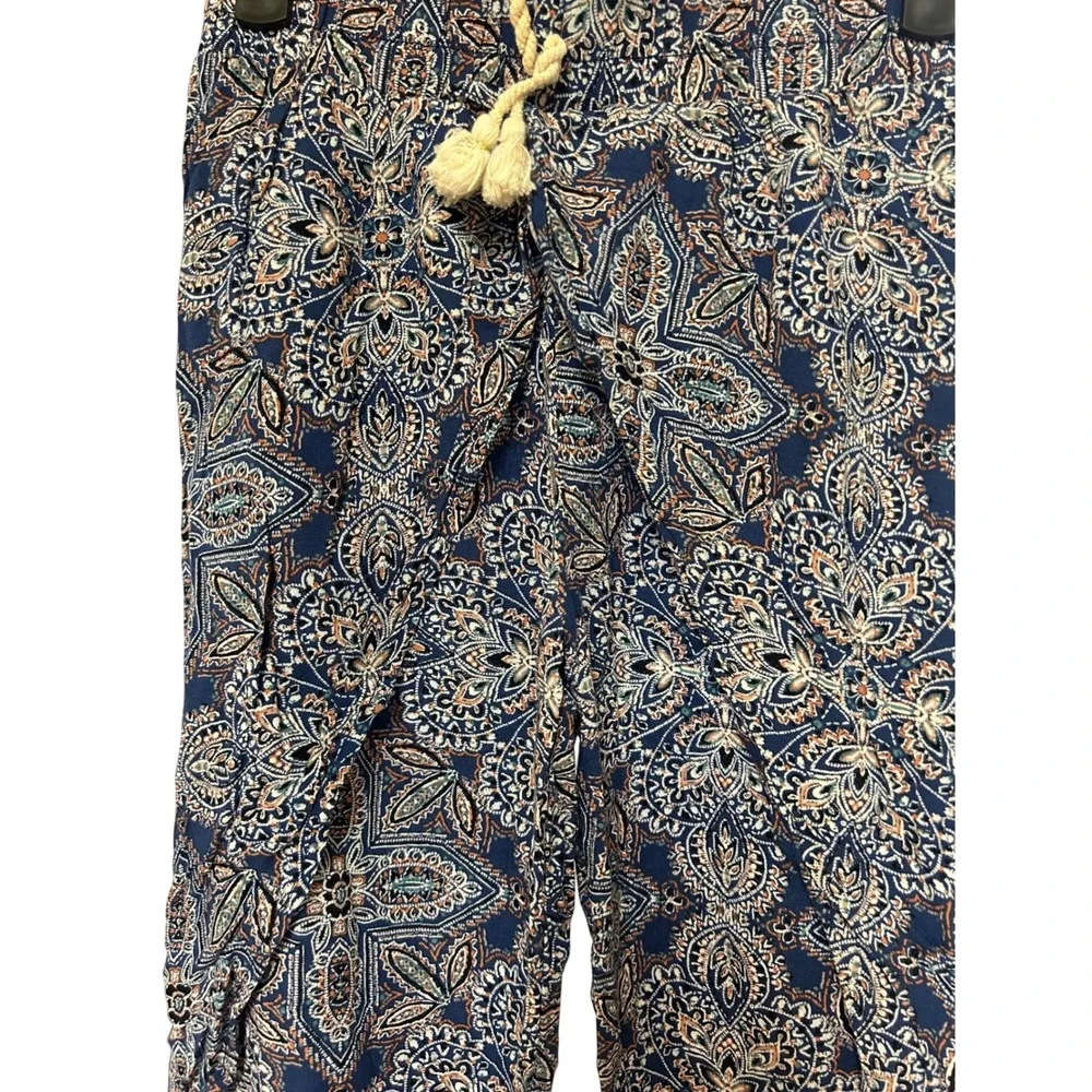 Art Class Paisley Print Flowy Tulip Hem Drawstring Waist Pants - Size S 6x girls